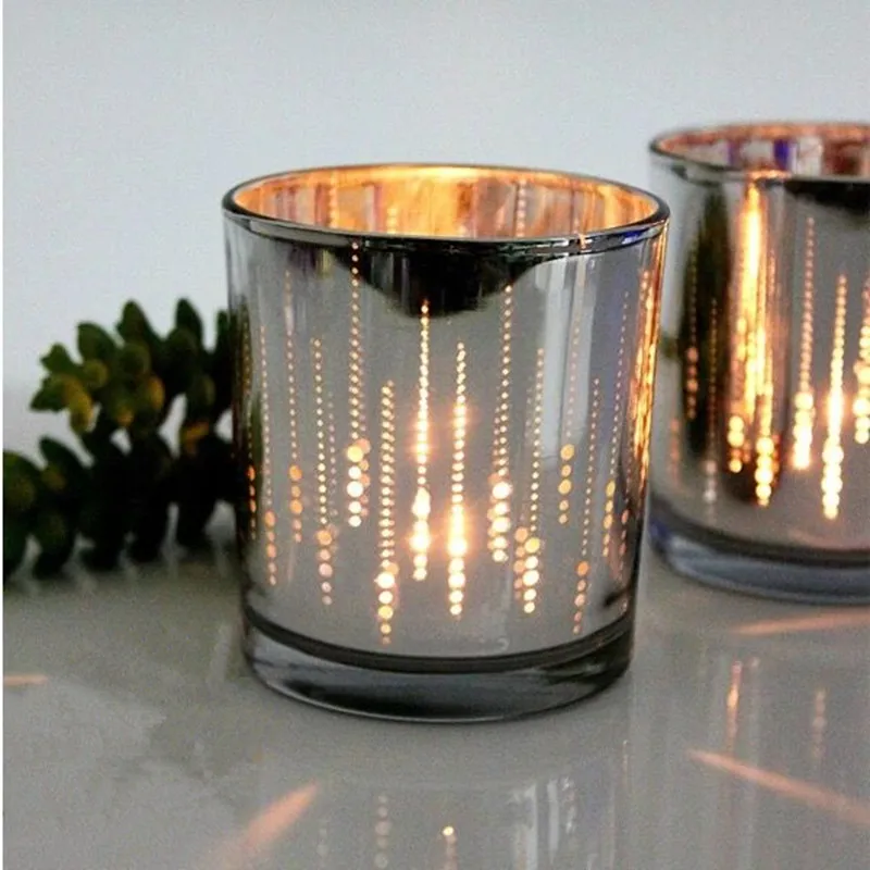 Серебро стекло чашу подсвечники украшения дома подсвечник стеклянный кубок