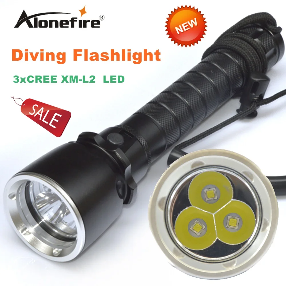 Alonefire DV20 CREE XML L2 LED 3000 люмен 50 60 метров подводный ныряющий дайвер 18650 фонарик фонарь