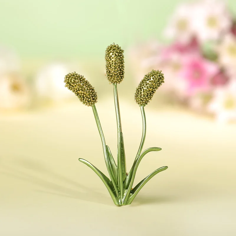 Blucome Эмаль Зеленый Цветок Трава броши корсаж украшения медные металлические