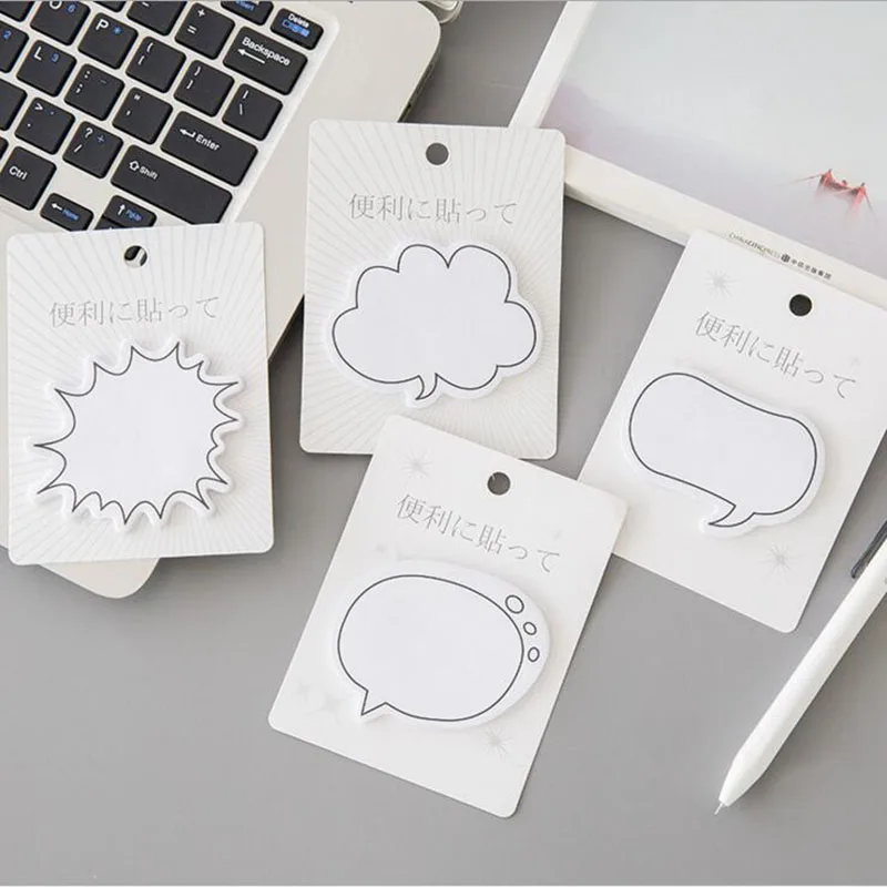

4 Packs Simple White Dialog Box Sticky Notes Memo Pads School Office Supply
