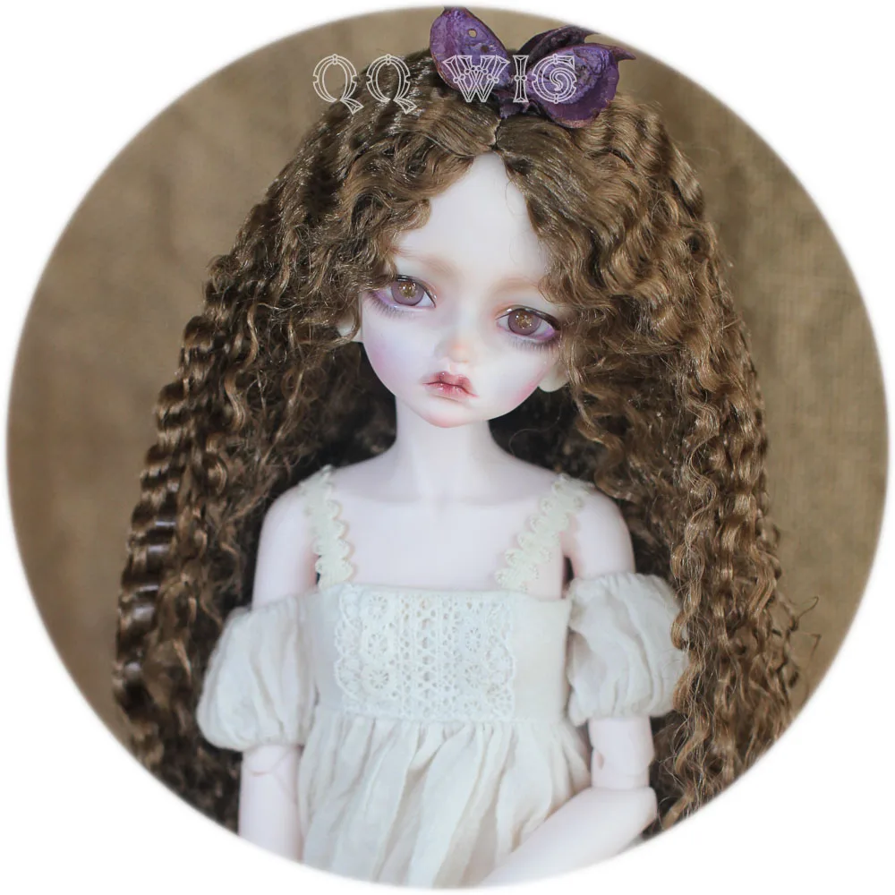 Кукла 1/3 Bjd длинный волнистый коричневый винтажный BJD парик для шарнирной куклы/sd