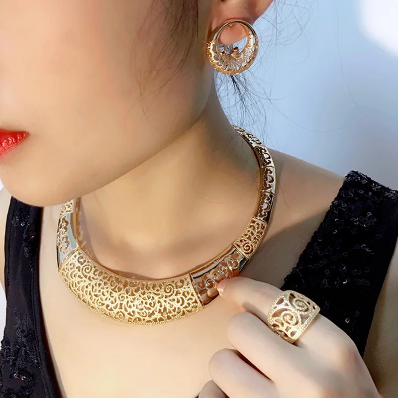 Kindlegem новинка массивное ожерелье серьги браслет кольцо для женщин высокое