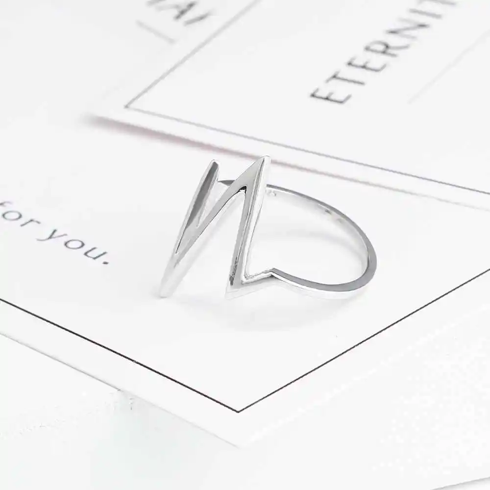 Женские кольца из стерлингового серебра 925 пробы в форме молнии винтажные для