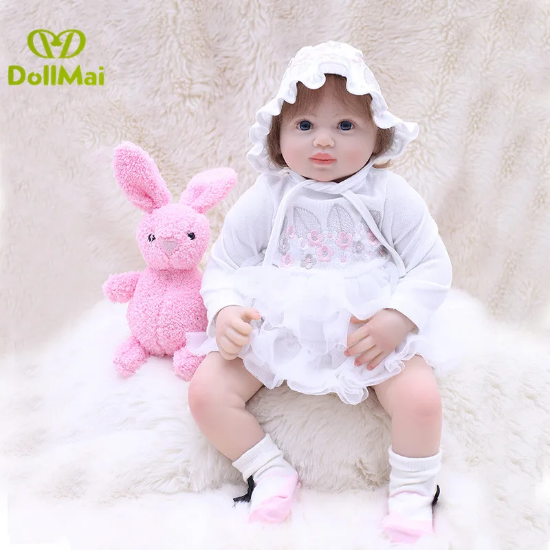 Белая красивая одежда для девочек 50 см Bebes 20 дюймов силиконовая Детская кукла