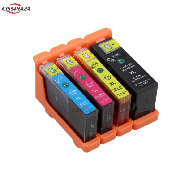 

CISSPLAZA 4pcs Compatible ink Cartridge for Lexmark PRO205 PRO705 PRO805 PRO905 PRO901 PRO209 707 709 ink 100XL 105XL 108XL