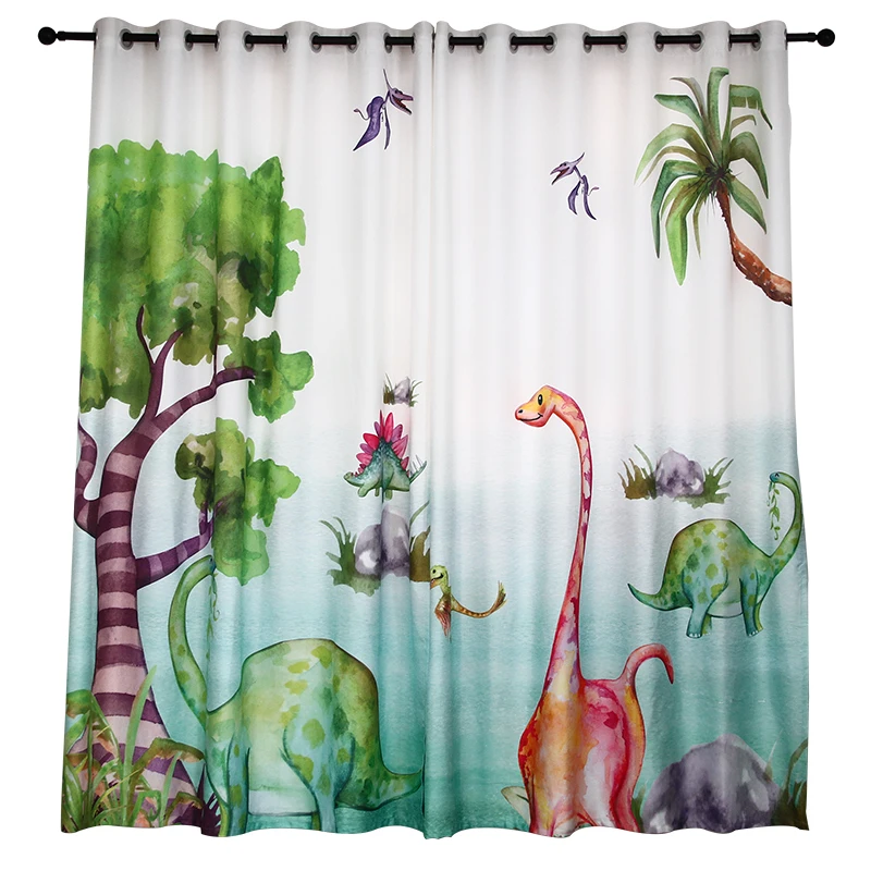 Милые затемненные шторы с принтом животных из мультфильмов для детской комнаты