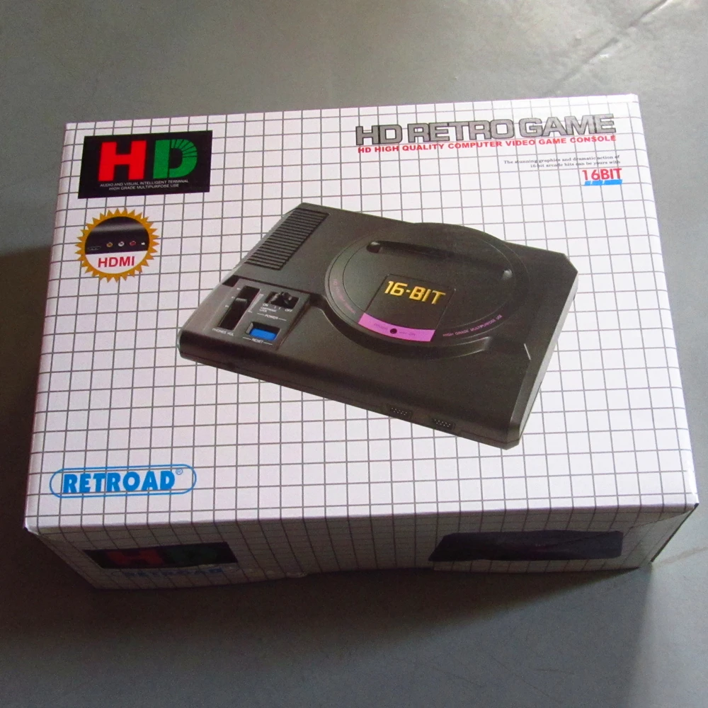 Ретроуд HD видео игровая консоль 100+ игры высокой четкости HDMI tv Out для SEGA MEGA Drive Simulator MD с беспроводным геймпадом