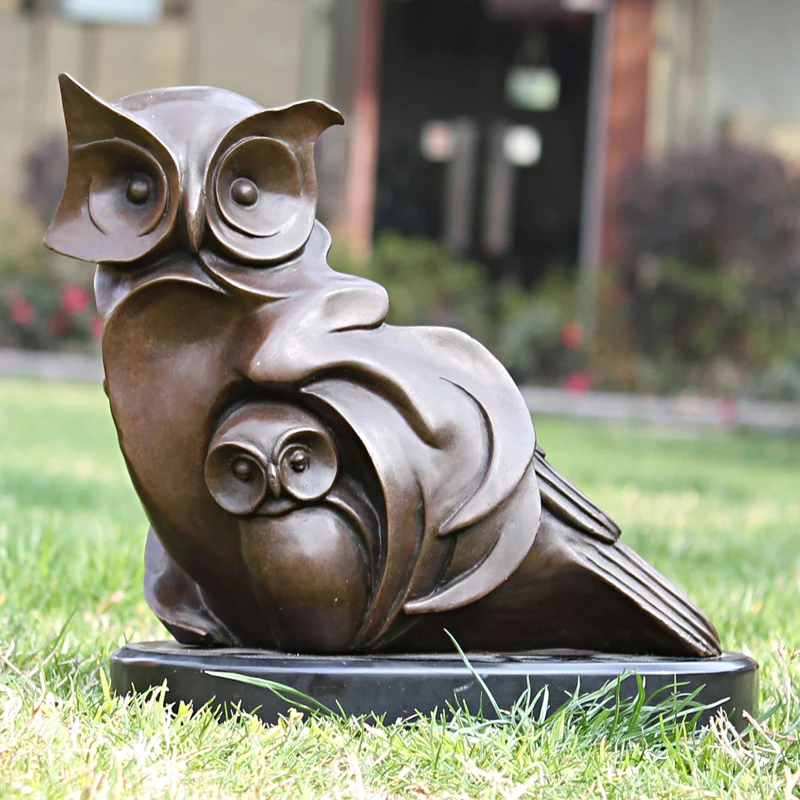 

The mother bird owl statue bronze ornaments collection bronze crafts decorative gift Home Furnishing