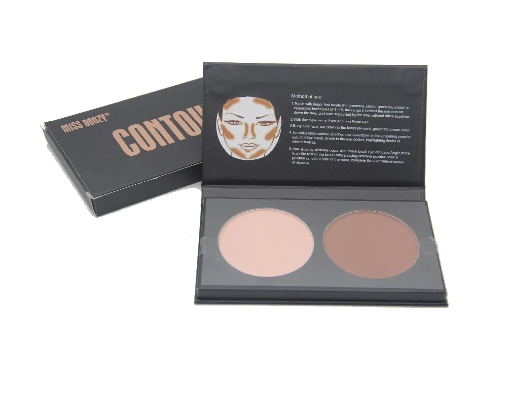 Бронзирующая пудра 2 цвета партиматовая прессованная контурная Палитра для лица