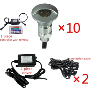 10 pieces Алюминий IP65 светодиодный Патио торшер 12V 0,6 W SMD2835 светодиодный подземный лампа для загара наружной отделки лампы пол Лестницы приспособление - Испускаемый цвет: 10 pieces