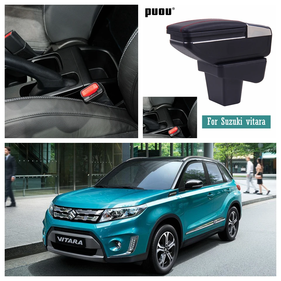 Двухслойный подлокотник для Suzuki vitara, коробка для хранения с пепельницей, подстаканник, аксессуары, Русская версия