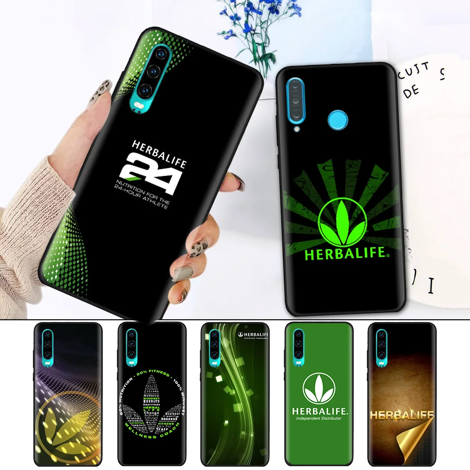 Черный силиконовый чехол для huawei P30 P20 P10 mate 20 10 Nova 5 5i Lite Pro P Smart+ Z Plus, мягкий чехол для телефона Herbalife