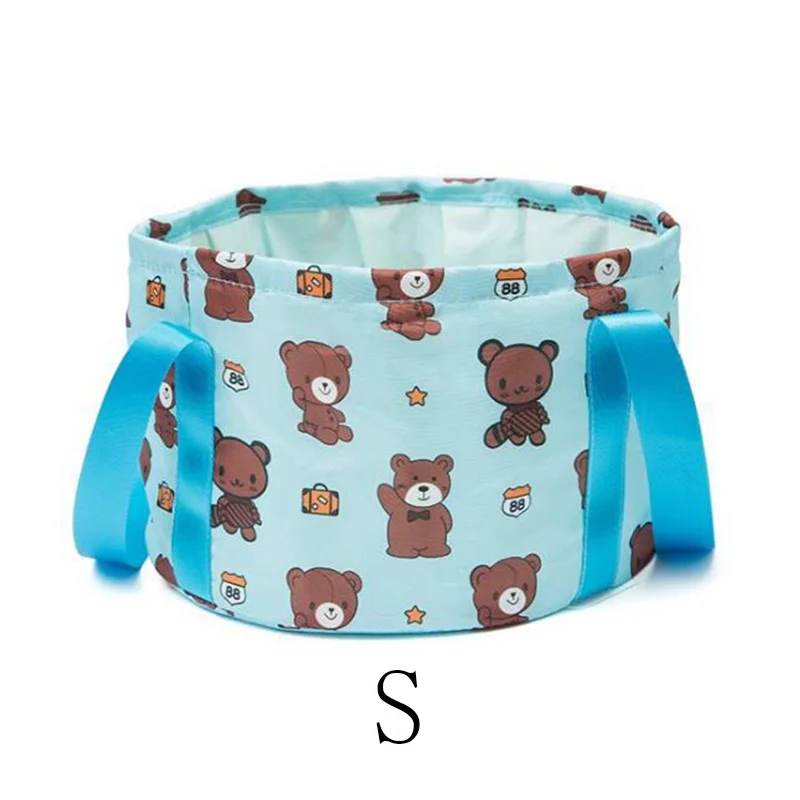 S Blue brown bear Складная дорожная сумка с животным узором для мужчин и женщин, органайзер для стирки, ванной, умывальника, сумка для мытья ног, аксессуары для путешествий - Цвет: S Blue brown bear