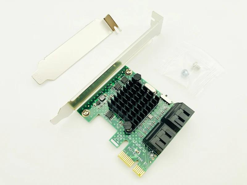 PCI-E PCI Express 1x до 4-Порты и разъёмы Sata 3,0 III 6 Гбит/с конвертер контроллера карты адаптер плата расширения радиатор низкий профиль кронштейн