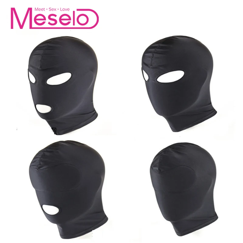 Meselo открытые глаза рот БДСМ бондаж секс игра фетиш маска капюшон раб головной
