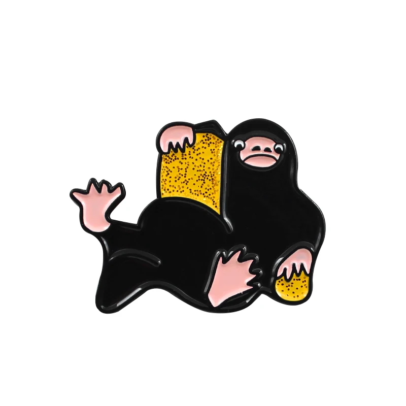 2 Эмалированные булавки Niffler Pickett в стиле фантастического кино, волшебные звери, подарок для друзей, волшебные веера - Окраска металла: 2