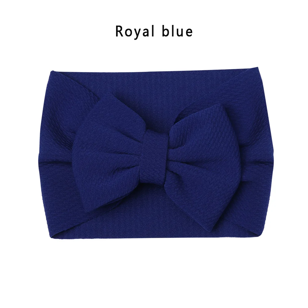 royal blue Новое поступление тюрбан популярный 5 ''большой бант для волос повязка для волос для девочек текстурированная ткань эластичная Детская DIY аксессуары для волос - Цвет: royal blue