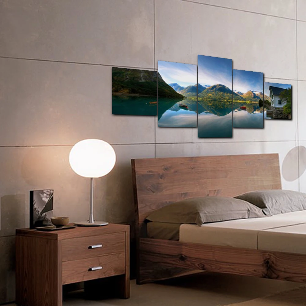 Абстрактная 5 Панель Холст с природными пейзажами креативная настенная работа