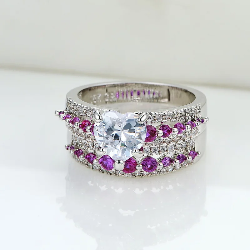 Iutopian Брендовое двойное кольцо набор колец для женщин высокое качество розовый