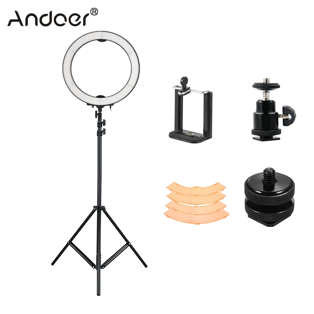 Кольцевой светильник Andoer светодиодный для фотостудии кольцевой фотографии 5500K 36W