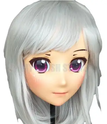 Standard makeup Lanmei-05) японское аниме кигуруми маски косплей Кигуруми мультипликационный персонаж ролевые игры половина головы кукла Лолита маска с глазами и париком - Цвет: Standard makeup
