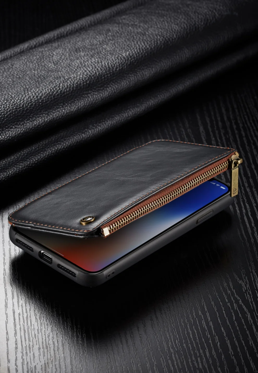Роскошный кожаный чехол-книжка на молнии для iPhone X, XS, XS, MAX, XR с несколькими отделениями для карт, ТПУ и кожаный чехол для iPhone XS MAX