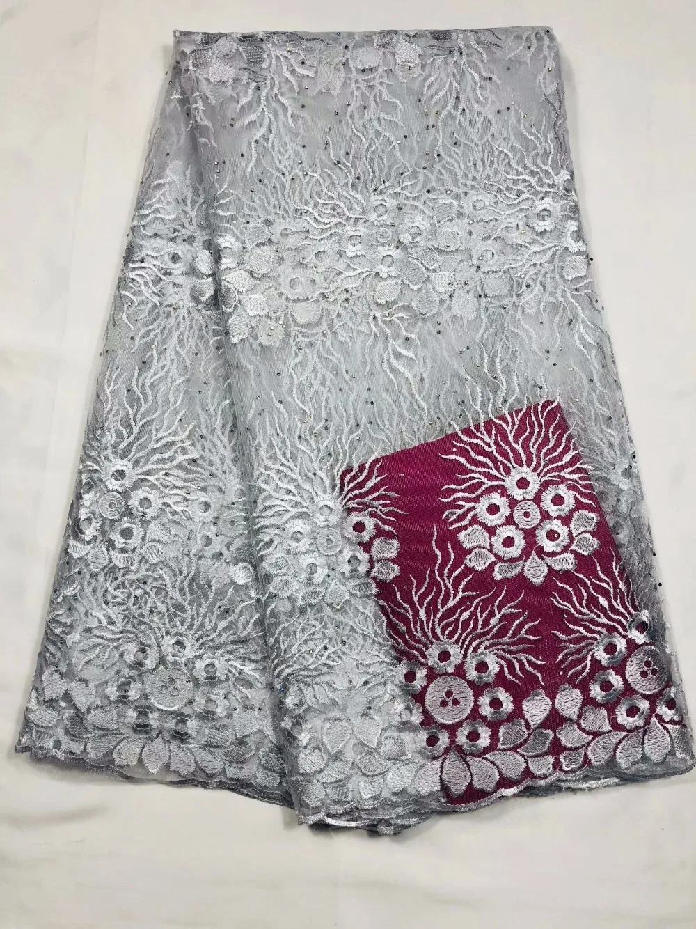 Белый последние Африки кружевной ткани Французский камни чистая ткани/красивые