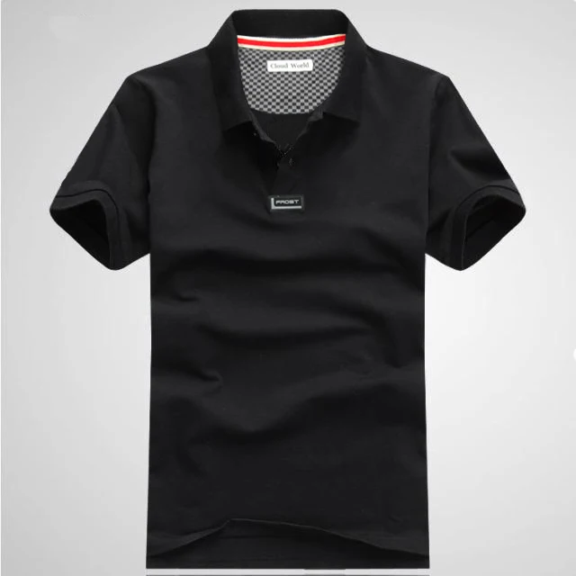 Размера плюс 5XL 6XL 7XL 8XL бюст Брендовые однотонные футболки-поло Для мужчин хлопковая классическая короткая рубашка-поло Для мужчин большие Размеры XXL XXXL 4XL - Цвет: Черный