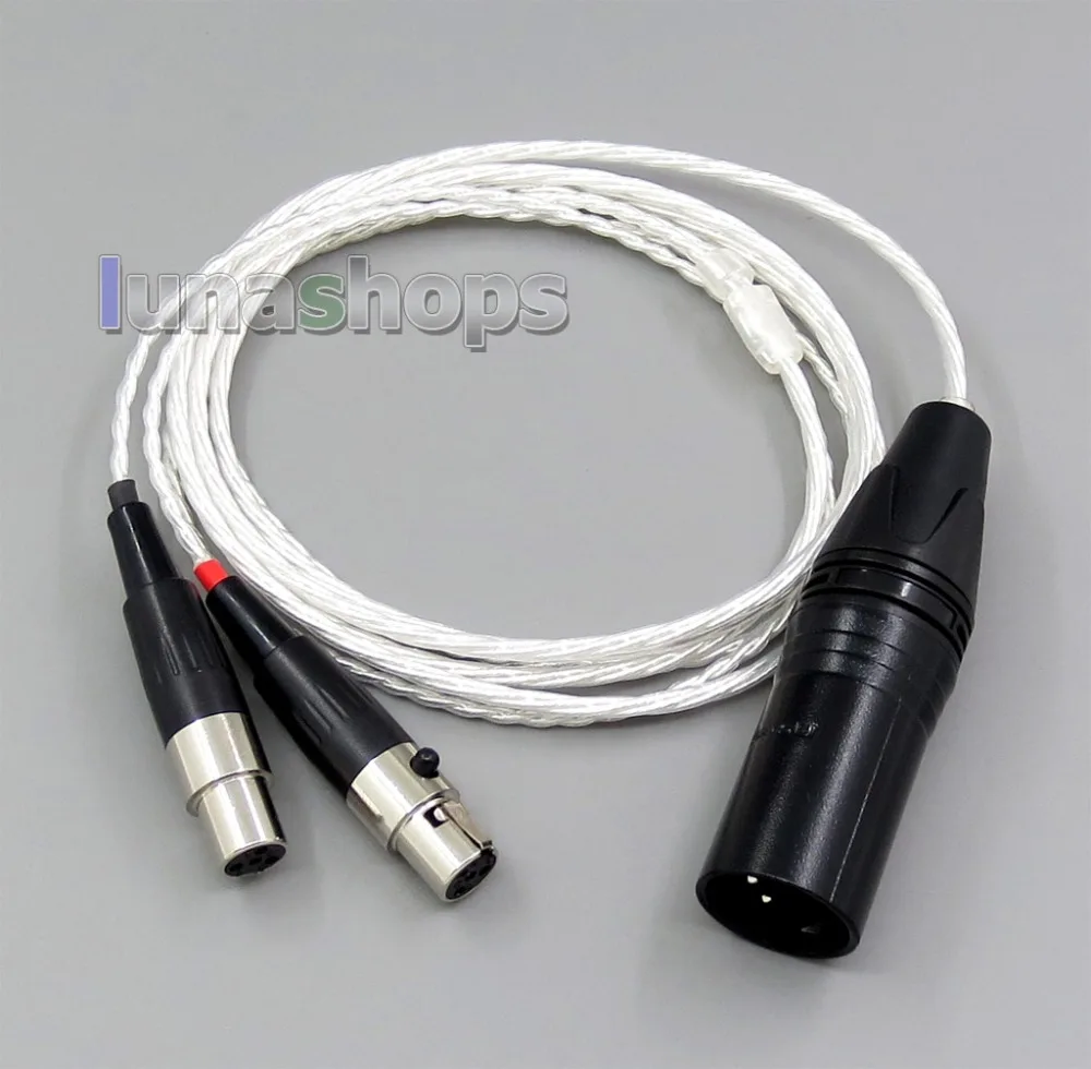 LN006163 1 5 м 4pin XLR сбалансированный 4*100 сердечник OCC чистый серебряный кабель для