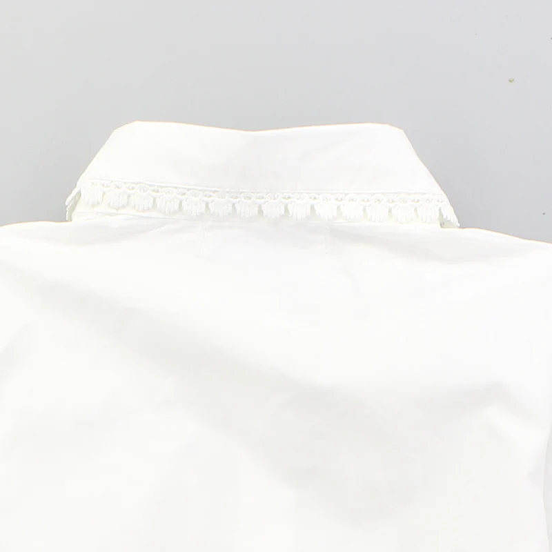 Белая блузка для девочек Startist хлопковая кружевная школьная рубашка детская