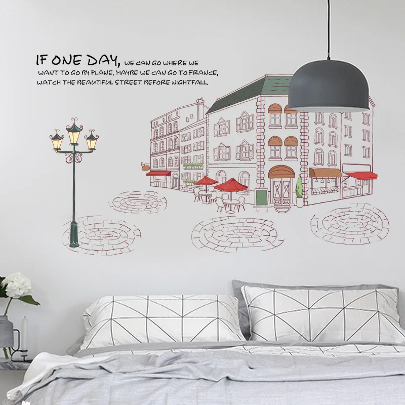Городской уличный пейзаж настенные наклейки домашний декор обои в европейском