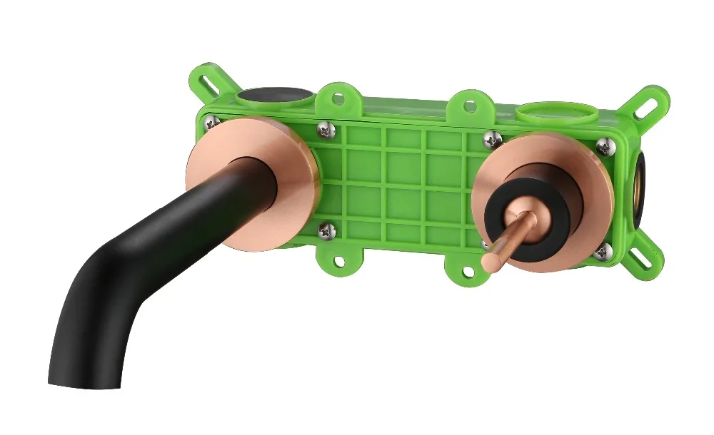 Матовый черный полностью латунный Смеситель для раковины в ванной комнате