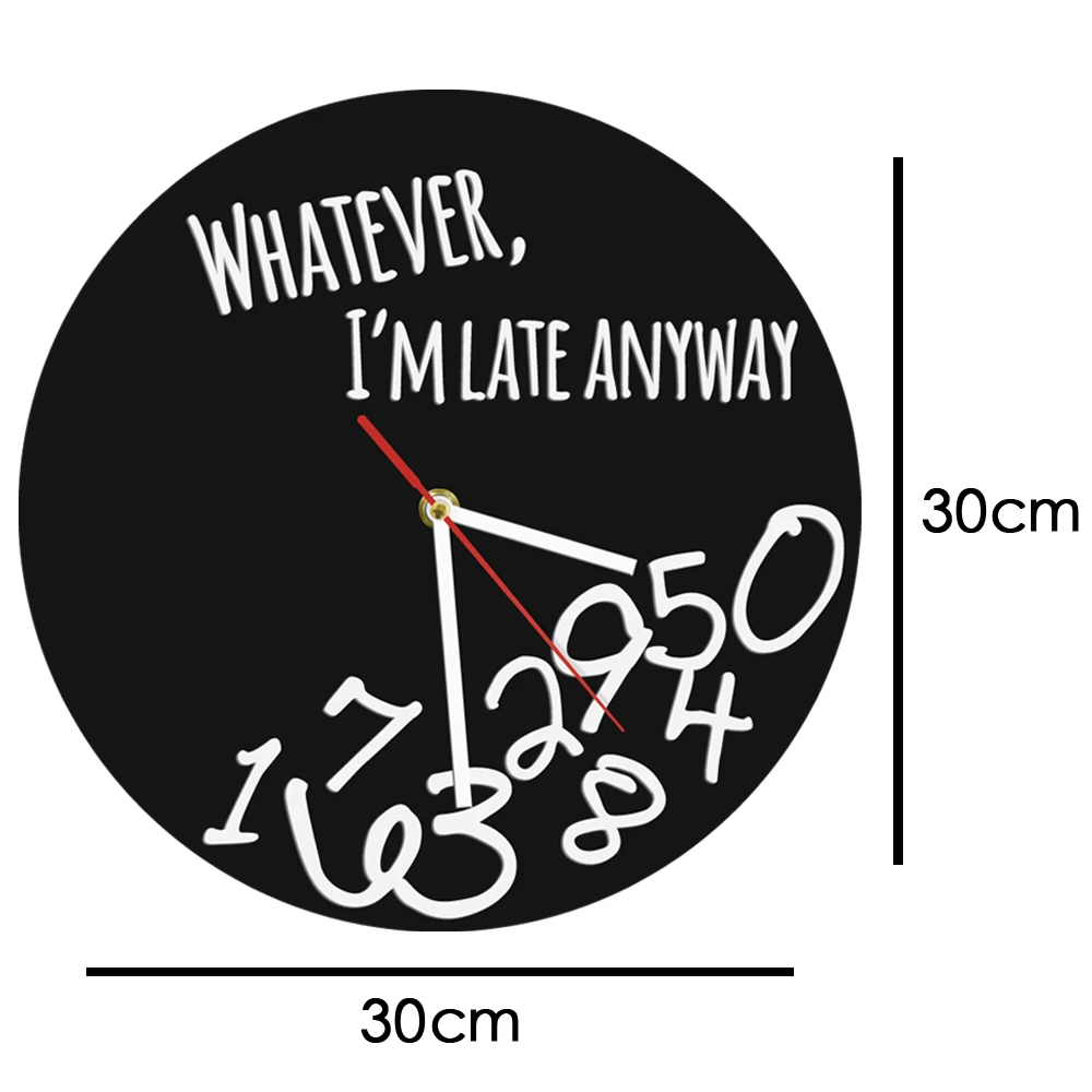 Что бы ни было поздно в любом случае черные часы художественные настенные