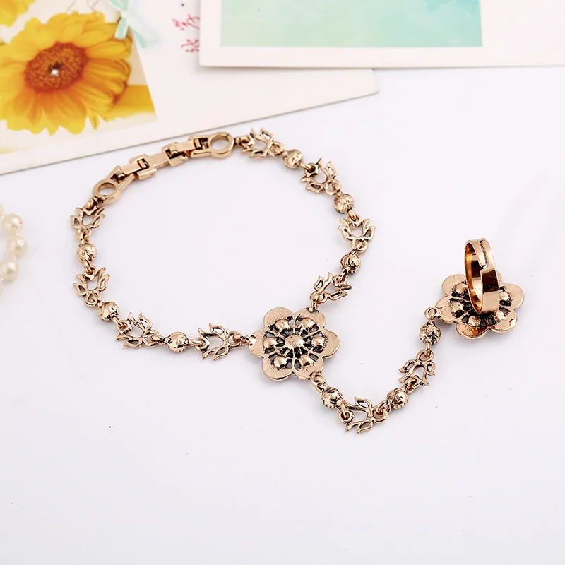 Женский винтажный браслет с цветочными вырезами богемный пальцами Турецкая