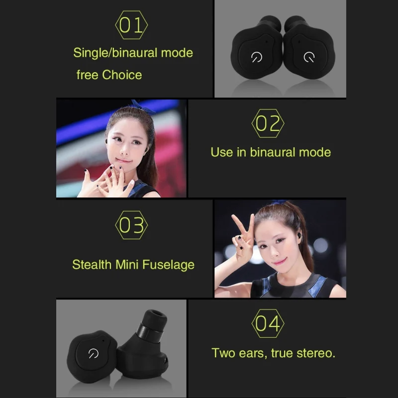 Портативная многофункциональная мини гарнитура TWS беспроводные Bluetooth наушники