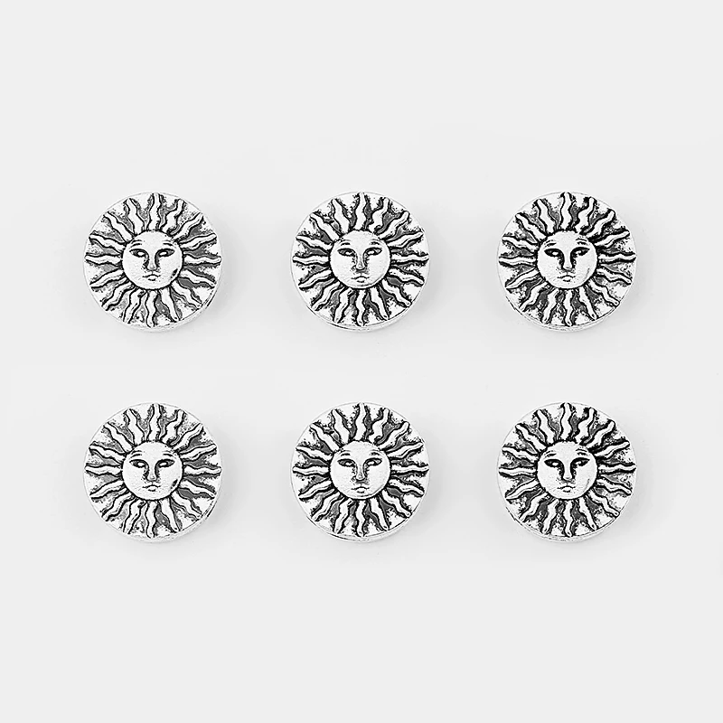 10 шт. круглые резные плоские ползунок для лица от солнца 5 мм плоской кожи|silver