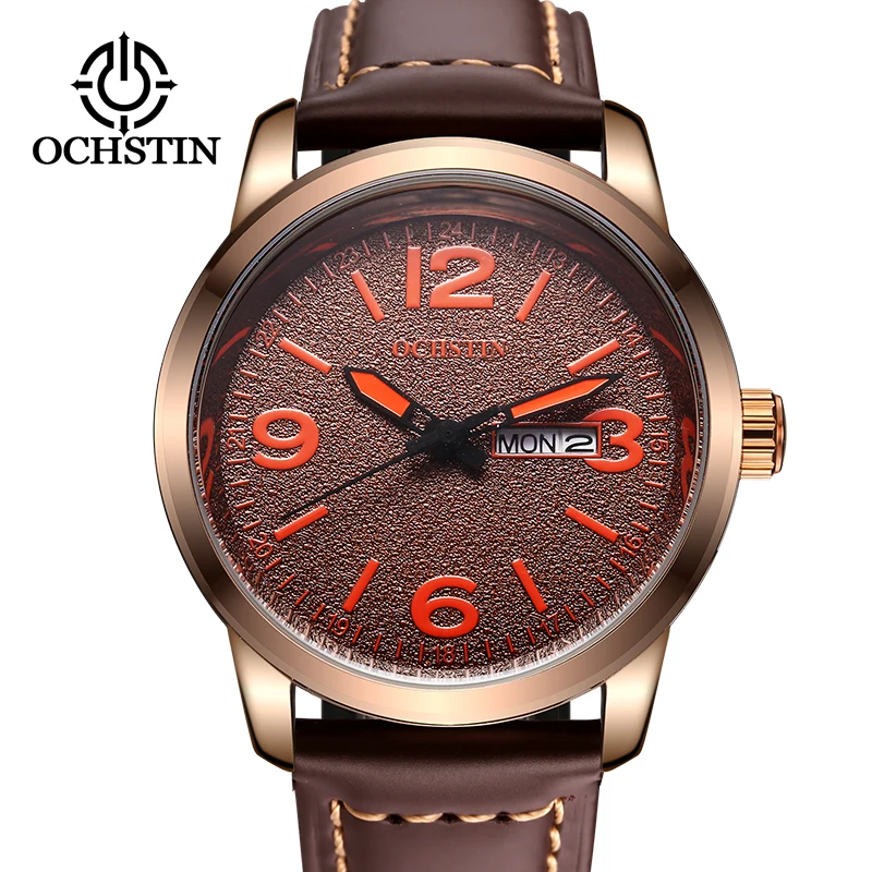 OCHSTIN 2019 мужские роскошные Брендовые Часы наручные часы с кожаным ремешком