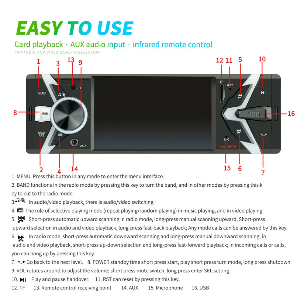 AIYIMA 4 1 &quot1 Din цифровой Дисплей Bluetooth универсальный автомобильный MP5 плеер USB TF