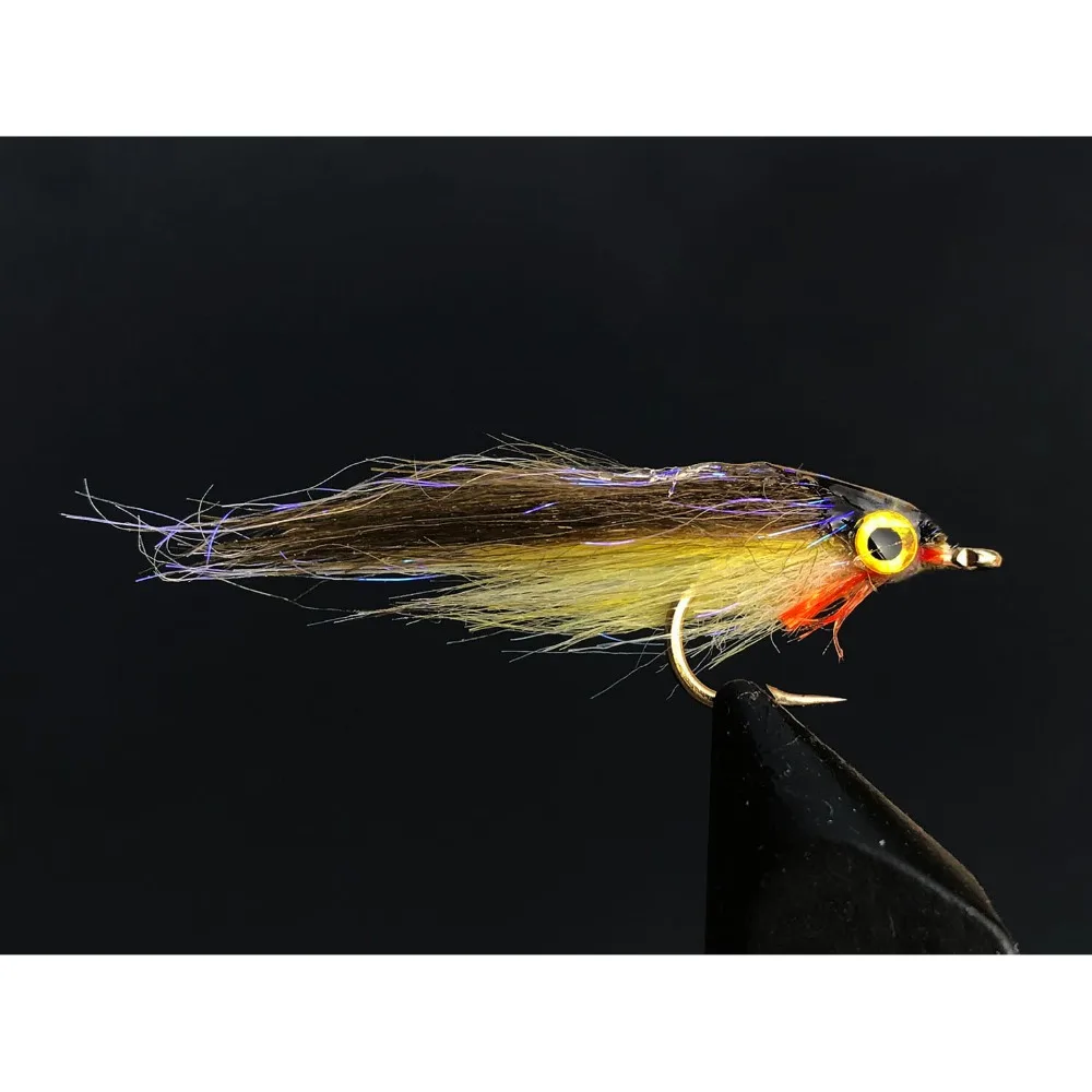 Tigofly 12 pcs Brown Olive UV Polar Fry Slowly Sinking Salmon Trout Steelhead Minnow Fly Fishing Flies Lures Fly Set-Size #8