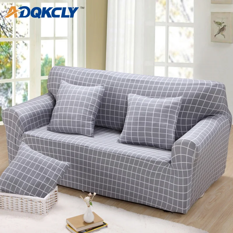 ADQKCLY серый сетчатый плотный эластичный чехол для дивана из 100% полиэфирной ткани