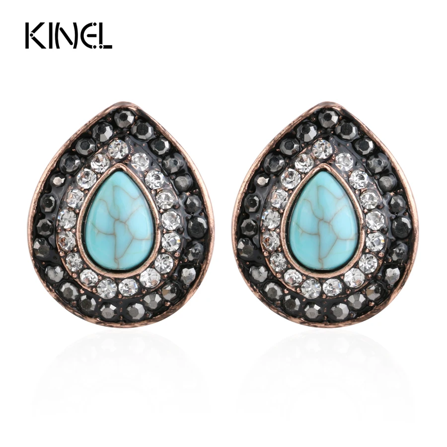 Женские серьги из смолы с рисунком Винтажные в виде капель воды черным