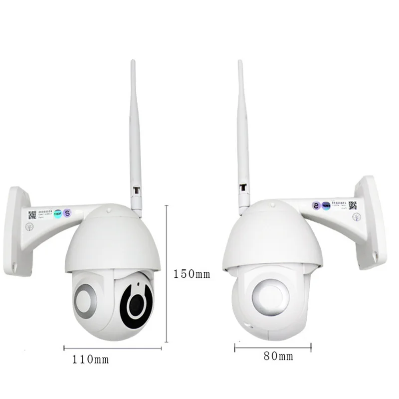 1080P H.265 скоростная купольная уличная Wi Fi беспроводная ip камера с наклоном
