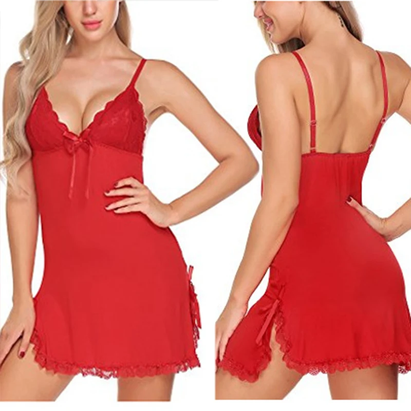 CR Новинка женское сексуальное белье кружевное Ночное платье с лямкой на шее