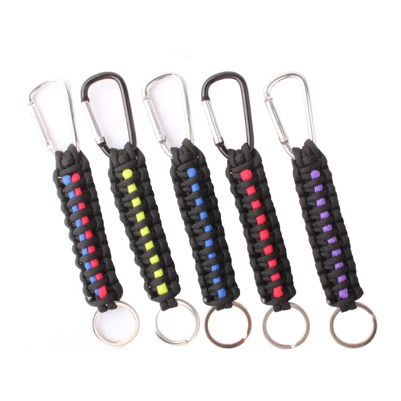 CAMPINGSKY 550 ParaCord Lanyard Chain брелок ручной работы для брелок-фонарик черный, альпинистское снаряжение для выживания, paracord 550