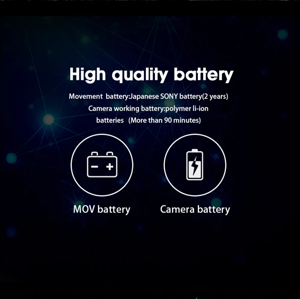 Fox 9 Смарт Wifi камера часы HD 720P Запись видео P2P удаленный Wifi Спорт Обнаружение движения приложение управление IPX7 светодиодное освещение