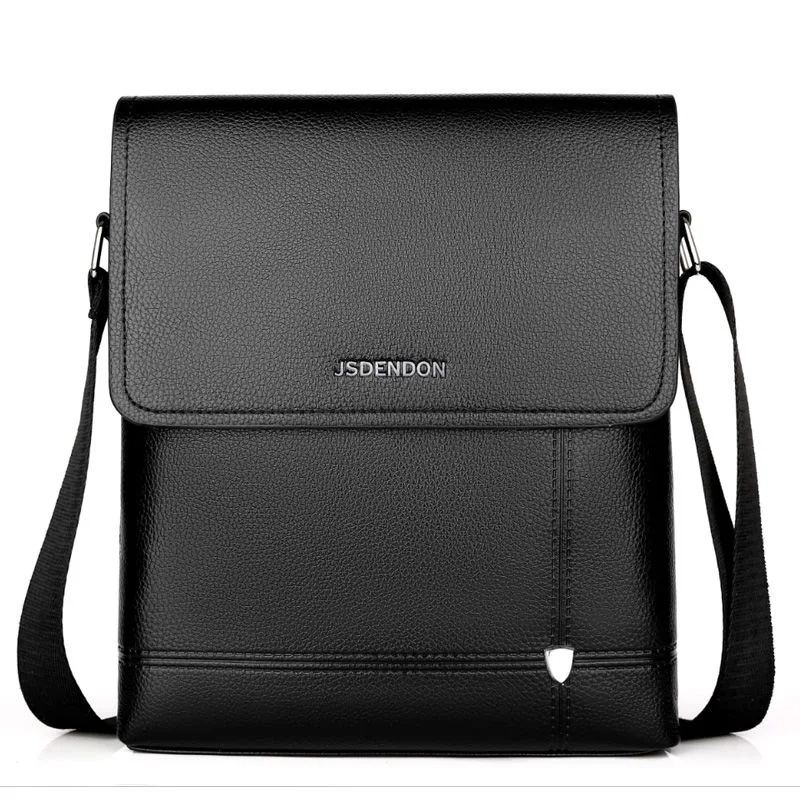 New Business Travel Men's PU Solid Color Large Capacity Messenger Bag Classic Design Casual High Quality Messenger Bag