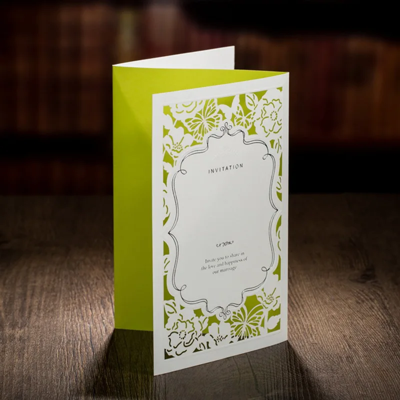50 шт. открытки на годовщину пустые свадебные приглашения с лазерной резкой