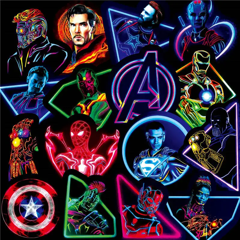 YX-60PCS Все Мстители Человек-паук наклейка s Marvel супер наклейки герои для ноутбука холодильник pegatinas велосипед Телефон гитара мультфильм наклейка - Цвет: YX-60PCS