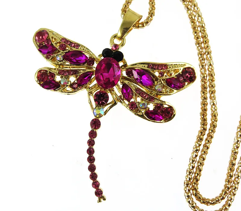 TianBo ожерелье с кристаллами Стрекоза для женщин воротник булавки Подвеска
