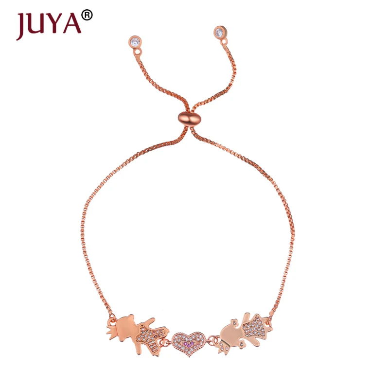 boy-heart-girl-pink Женские модные милые дети сын сердце дочь подвески цепи браслеты для женщин милые ювелирные изделия Kawaii браслет мамы - Окраска металла: boy-heart-girl-pink